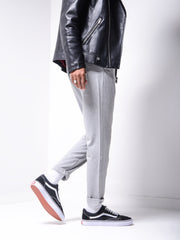 Grey Roll Up Ankle Pants