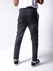 Black Ankle Pants Bold Stripes