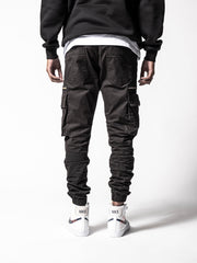 Black Cargo Slim Fit Pants