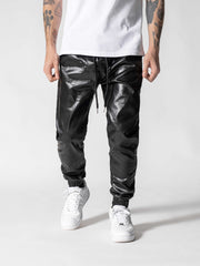 Waxed Black Pants