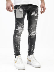 Randomly Distressed Black Jeans