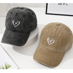 Heart embroidery Hard Top Cap