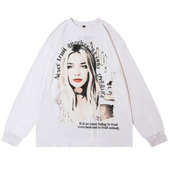 SMKLIFE Portrait Print Sweatshirts