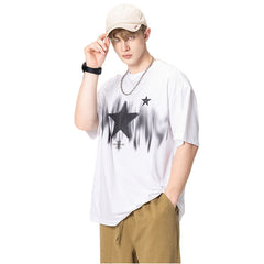 RS Star Gradient Digital Printing Retro Street T-Shirt