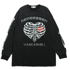 WOD Skeleton heart print Sweatshirts