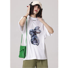 RS oil painting bunny printing trendy brand T-Shirts